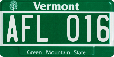 VT license plate AFL016