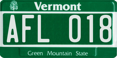 VT license plate AFL018