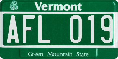 VT license plate AFL019