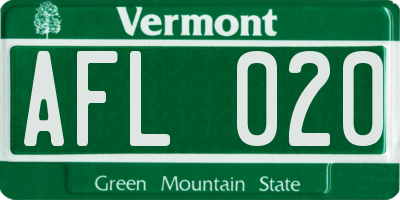 VT license plate AFL020
