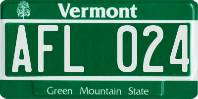VT license plate AFL024