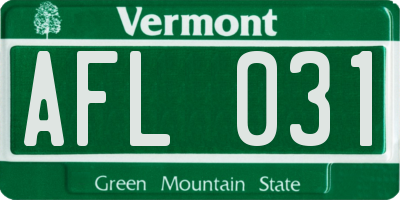 VT license plate AFL031