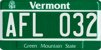 VT license plate AFL032
