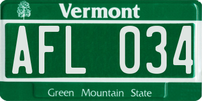 VT license plate AFL034