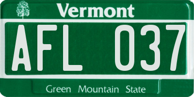 VT license plate AFL037