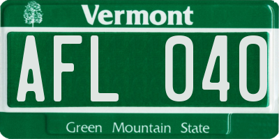 VT license plate AFL040