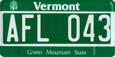 VT license plate AFL043