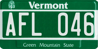 VT license plate AFL046