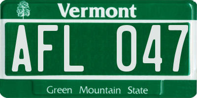 VT license plate AFL047