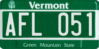 VT license plate AFL051