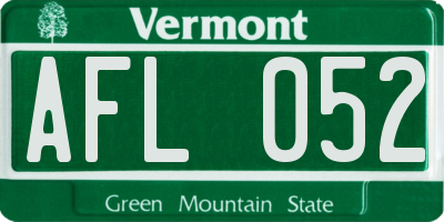 VT license plate AFL052