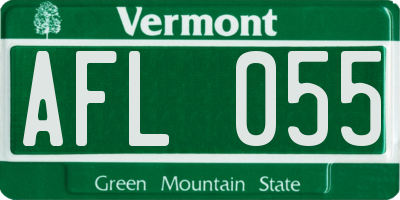 VT license plate AFL055