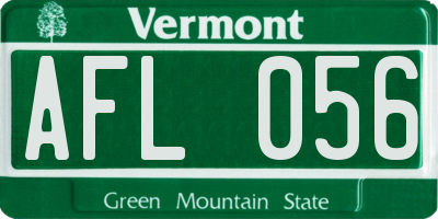 VT license plate AFL056