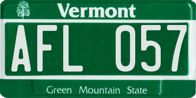 VT license plate AFL057