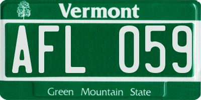 VT license plate AFL059