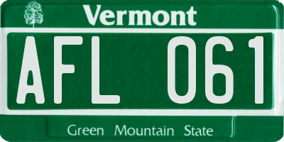 VT license plate AFL061