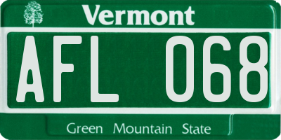 VT license plate AFL068