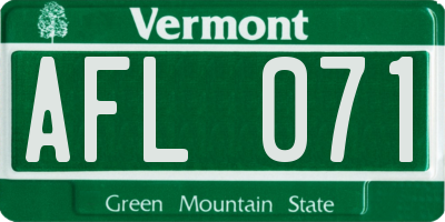 VT license plate AFL071
