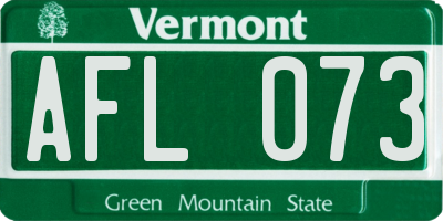 VT license plate AFL073