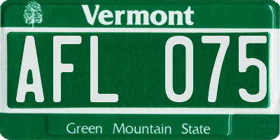 VT license plate AFL075