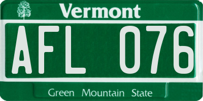 VT license plate AFL076