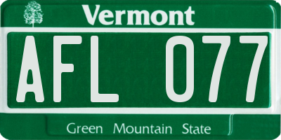 VT license plate AFL077
