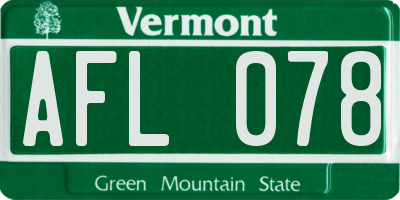 VT license plate AFL078