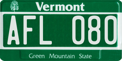 VT license plate AFL080