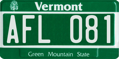 VT license plate AFL081