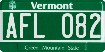 VT license plate AFL082