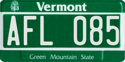 VT license plate AFL085