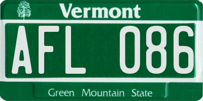 VT license plate AFL086