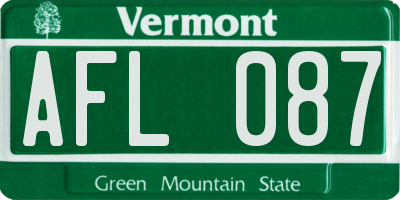 VT license plate AFL087
