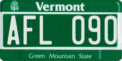 VT license plate AFL090