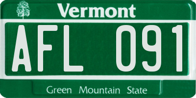 VT license plate AFL091