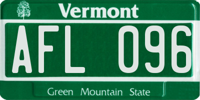 VT license plate AFL096