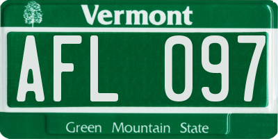 VT license plate AFL097