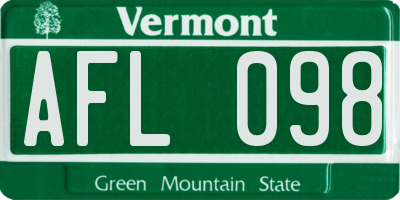 VT license plate AFL098