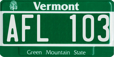 VT license plate AFL103