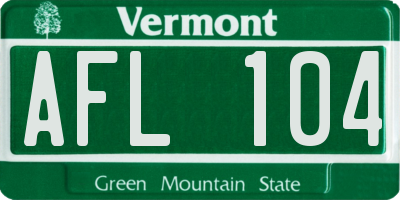 VT license plate AFL104