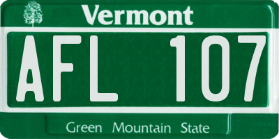 VT license plate AFL107