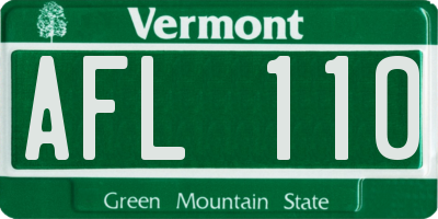 VT license plate AFL110