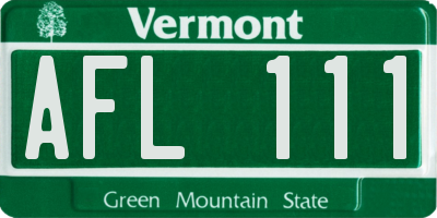 VT license plate AFL111