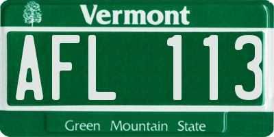 VT license plate AFL113