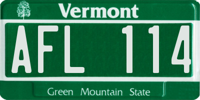 VT license plate AFL114