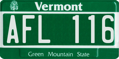 VT license plate AFL116
