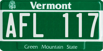 VT license plate AFL117