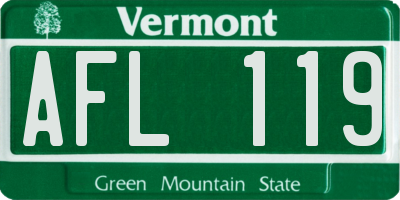 VT license plate AFL119