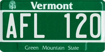 VT license plate AFL120
