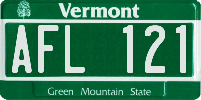 VT license plate AFL121